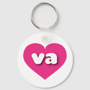 Virginia Hot Pink heart - I Liebe Schlüsselanhänger