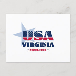 Virginia in Rot, Weiß und Blau Postkarte