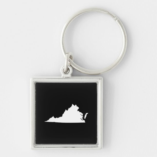 Virginia in Weiß und Schwarz Schlüsselanhänger (Vorne)