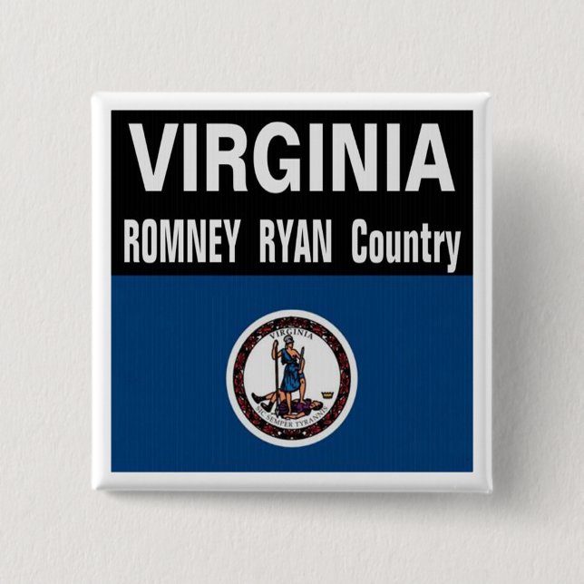 Virginia ist Romney Ryan Land-Knopf Button (Vorderseite)