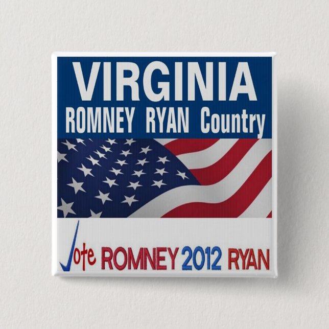Virginia ist Romney Ryan Land-Knopf Button (Vorderseite)