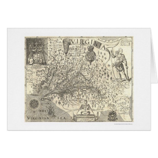 Virginia John Smith Karte 1624 (Vorderseite (Horizontal))