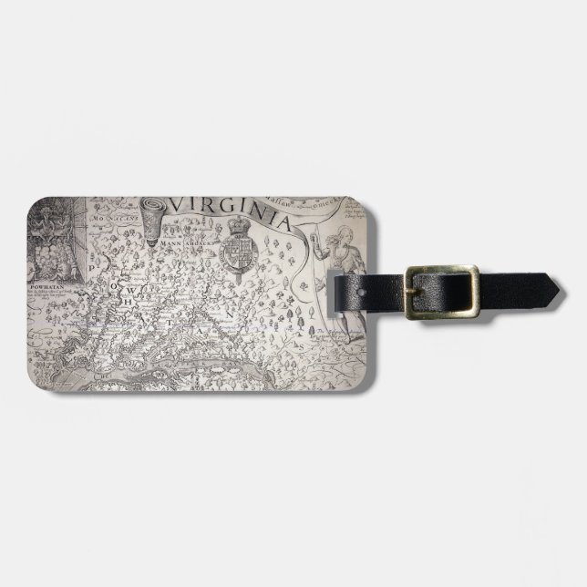 Virginia-Karte, 1612 Gepäckanhänger (Vorderseite horizontal)
