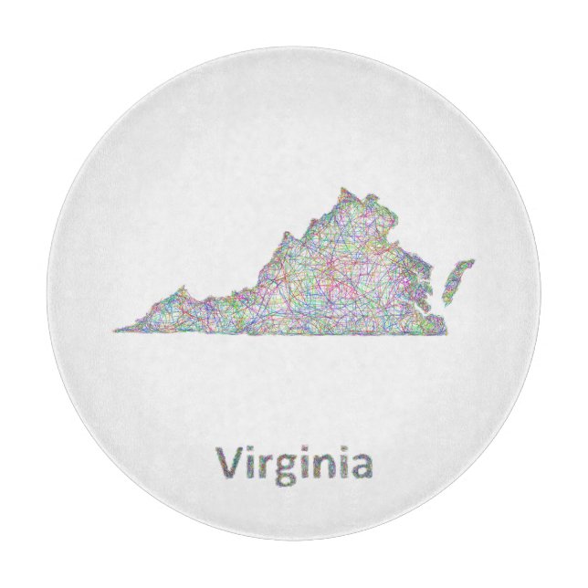 Virginia-Karte Schneidebrett (Vorderseite)