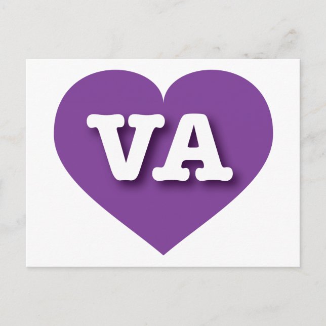 Virginia Lila Heart - I Liebe VA Postkarte (Vorderseite)