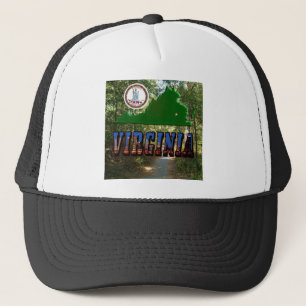 Virginia Map, Staat Siegel, Bildtext Truckerkappe