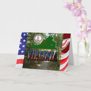 Virginia Map Staat Siegel Picture Text Anniversary Karte