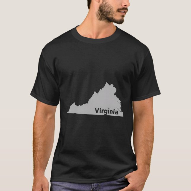 Virginia Map Staat Zuhause Pride Geschenk T-Shirt (Vorderseite)