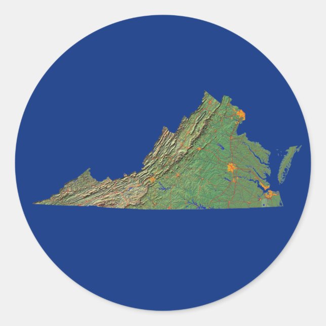 Virginia Map Sticker (Vorderseite)