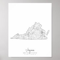 Virginia Minimal Street Karte