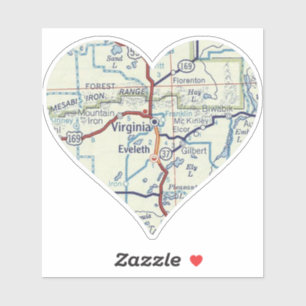 Virginia MN Karte Aufkleber