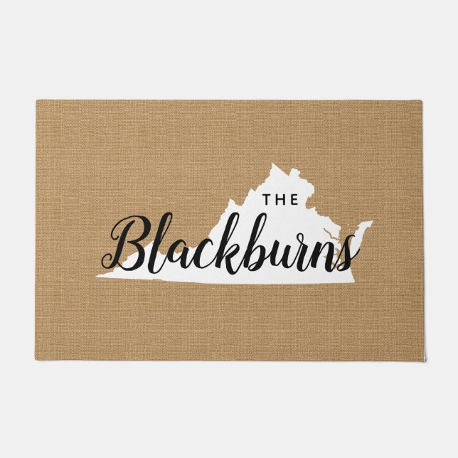 Virginia Monogram Staat Doormat Fußmatte (Vorderseite)