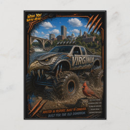 Virginia Monster Truck Gelände Kunst Postkarte