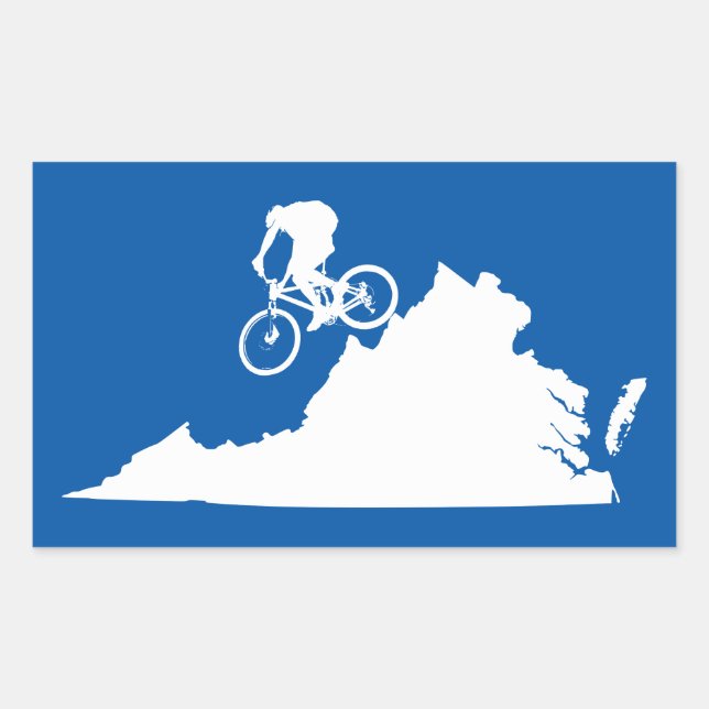 Virginia Mountain Biking Rechteckiger Aufkleber (Vorderseite)