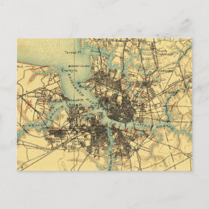 Virginia Norfolk Vintage Karte