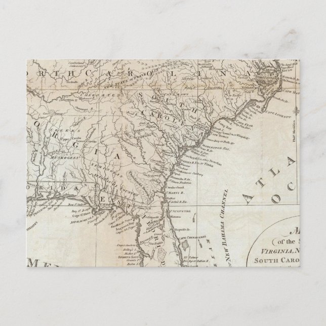 Virginia, North Carolina, South Carolina Postkarte (Vorderseite)