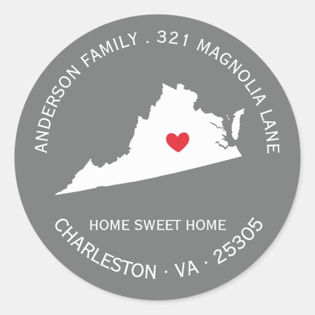 VIRGINIA | Nouveau Sticker Étiquette de adresse Ho (Devant)