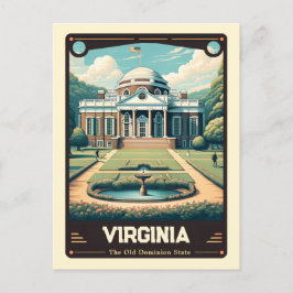 Virginia | Patriotischer Geist Vintag Postkarte