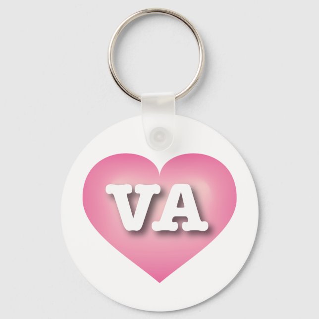 Virginia Pink Fade Heart - I Liebe VA Schlüsselanhänger (Vorderseite)
