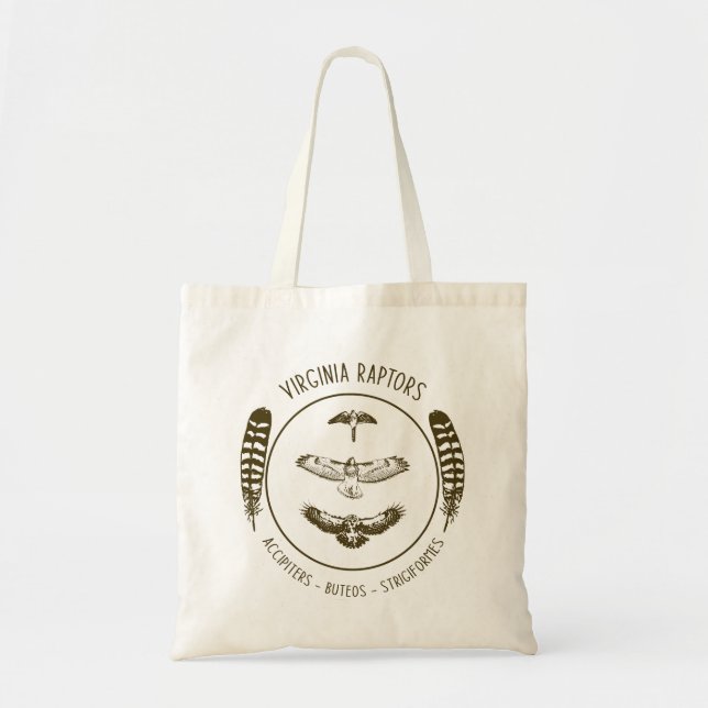 Virginia Raptors Natural Tote Bag Tragetasche (Vorne)