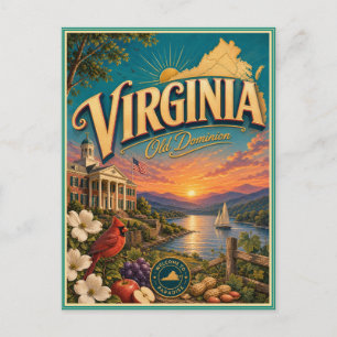 Virginia Retro-Reise-Andenken-Postkarte Postkarte