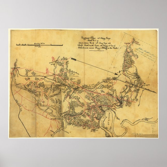 Virginia Road Zivile Kriegskarte Poster (Vorne)