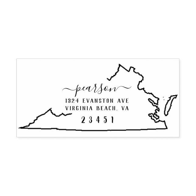 Virginia Rücksendeadresse Briefmarke Selbstinking Permastempel (Design)