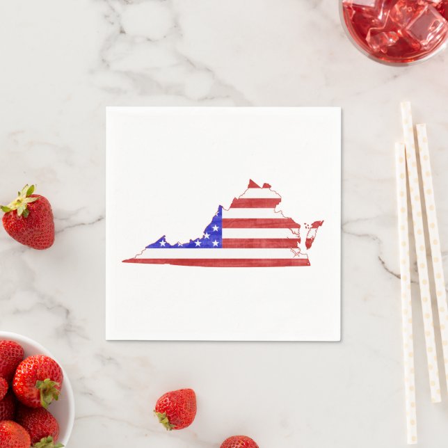 Virginia Shaped American Flag Patriotic Virginia Serviette (Beispiel)