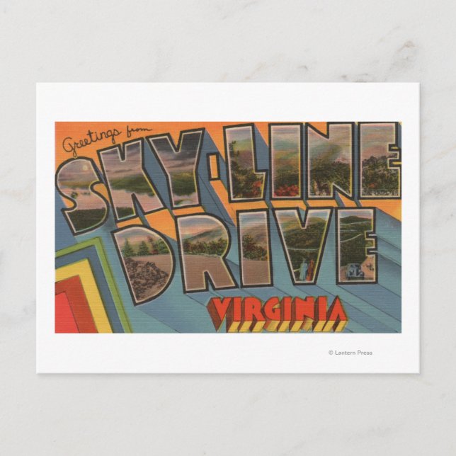 Virginia - Sky-Line-Laufwerk - Großbuchstaben Postkarte (Vorderseite)