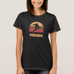 Virginia Snowboarding Vintag Va Snow Boarder Retre T-Shirt