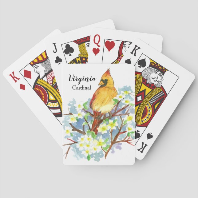 Virginia Souvenir Geschenk Kardinal Bird Dogwood Spielkarten (Rückseite)