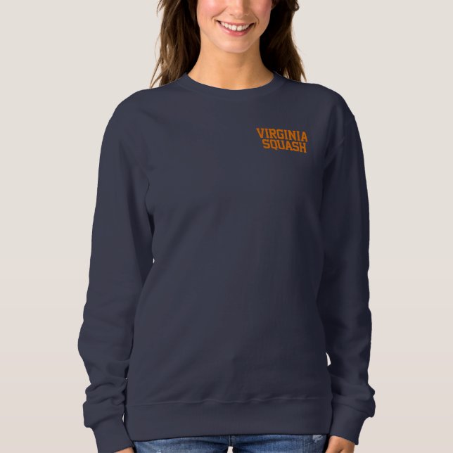 Virginia Squash Marine Sweatshirt mit orangefarben (Vorderseite)