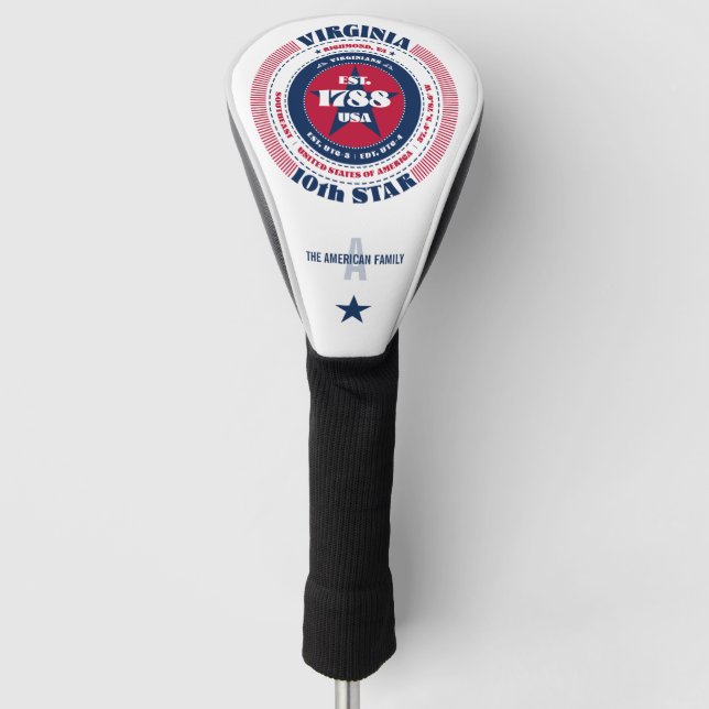 Virginia Staat Circle Custom Golf Head Cover Headcover (Vorderseite)