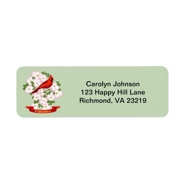 Virginia Staat Kardinal Bird und Dogwood Blume (Vorne)