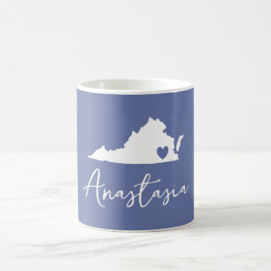 Virginia Staat Map Anpassbarer Name Kaffeetasse