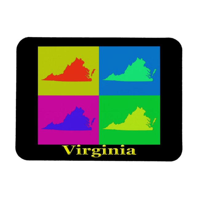Virginia Staat Map Magnet (Horizontal)
