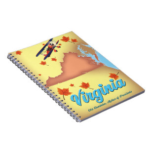 Virginia Staat Retro Reiseplakat Notizblock