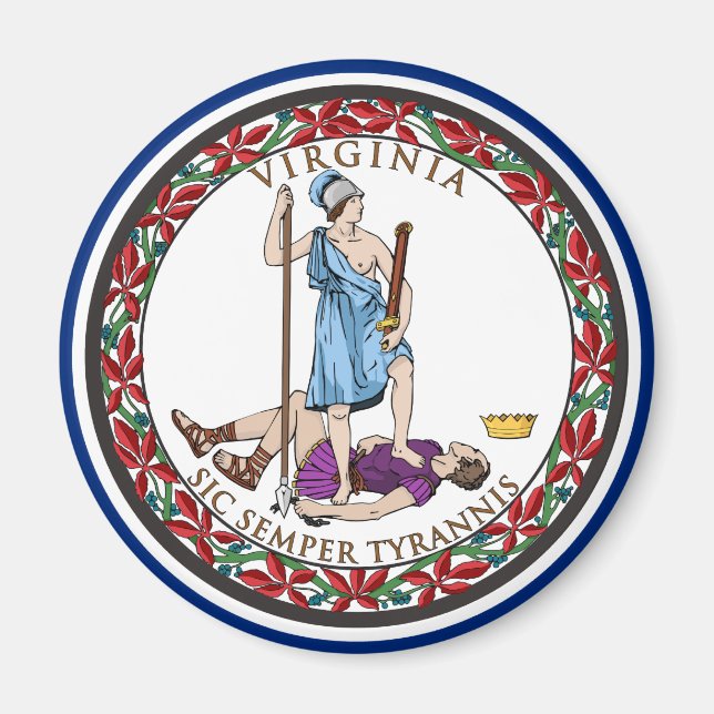 Virginia Staat Siegel, Die Staatsflagge von Virgin Magnet (Vorne)