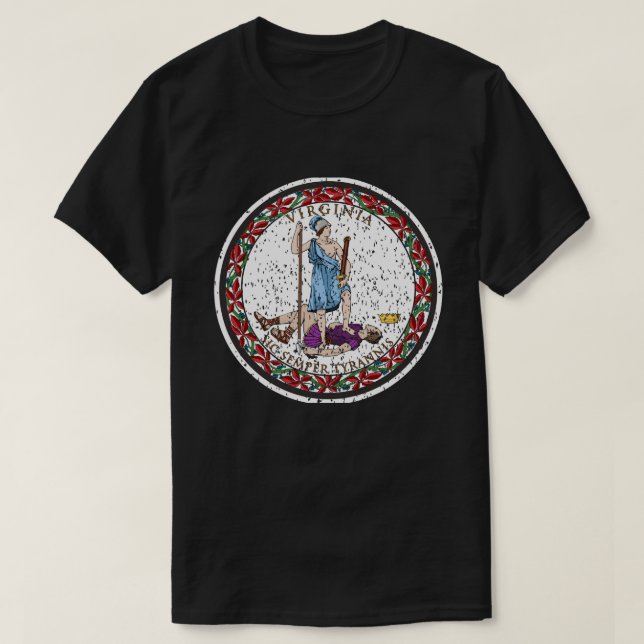 Virginia Staat Siegel, Die Staatsflagge von Virgin T-Shirt (Design vorne)