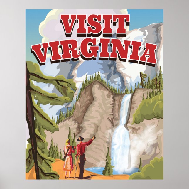 Virginia Staat Vintage Reiseplakat Poster (Vorne)