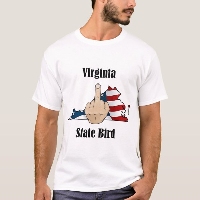 Virginia Staat Vogel T - Shirt Mittelfinger (Vorderseite)