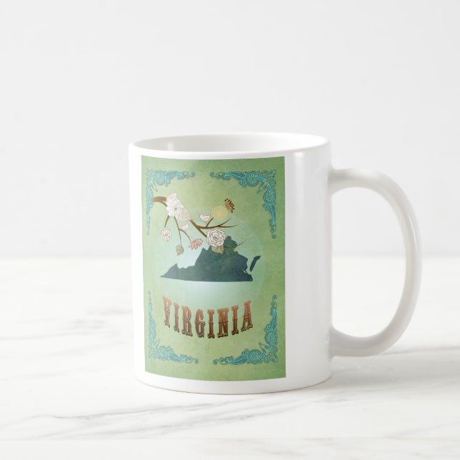 Virginia-Staats-Karte - Grün Kaffeetasse (Rechts)
