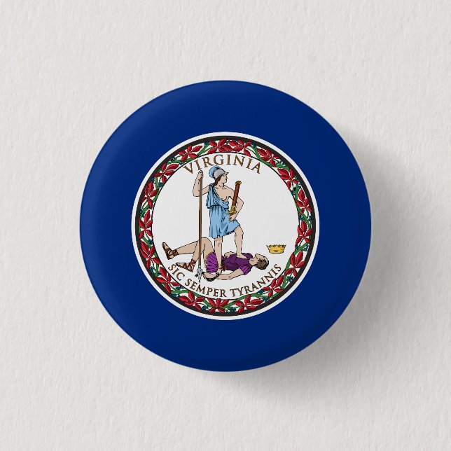 Virginia Staatsflagge Button (Vorderseite)