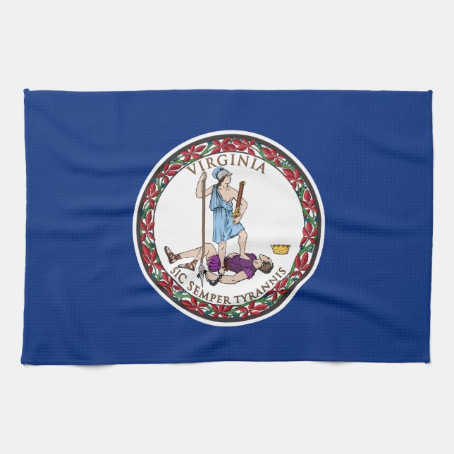 Virginia Staatsflagge Geschirrtuch (Horizontal)