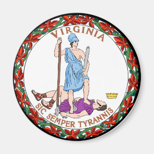 Virginia Staatsflagge Siegel vereint amerikanische Magnet