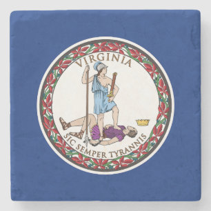 Virginia Staatsflagge Steinuntersetzer