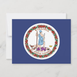 Virginia State Flag Dominion Sic Semper Tyrannis Postkarte