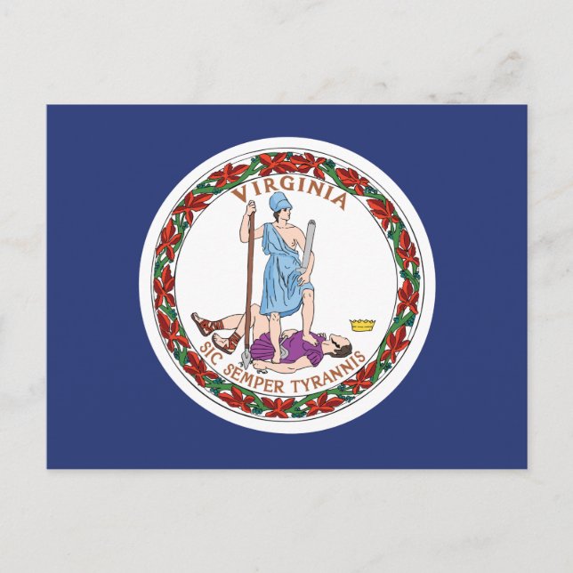 Virginia State Flag Dominion Sic Semper Tyrannis Postkarte (Vorderseite)