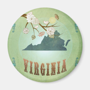 Virginia State Karte – Grün Magnet