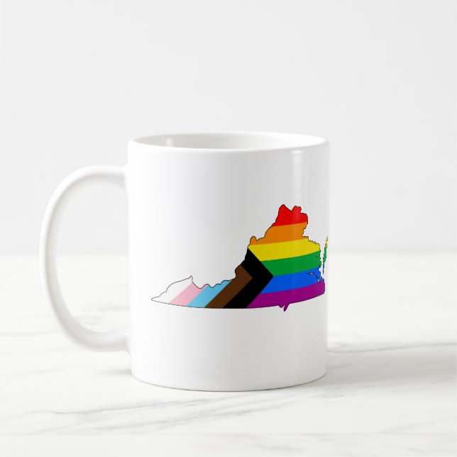 Virginia State Pride LGBTQ Progress Pride Kaffeetasse (Links)